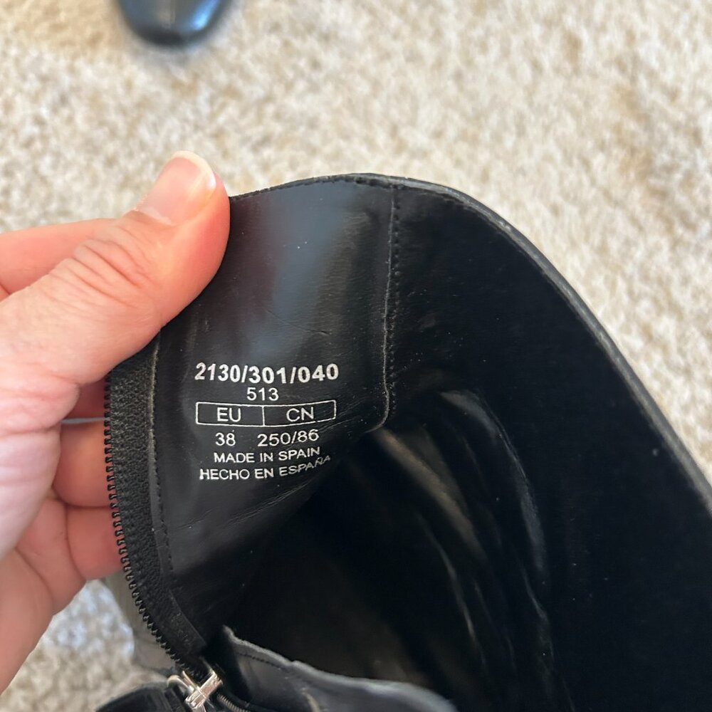 Zara Basic Collection- Black Leather Boots - Size… - image 2